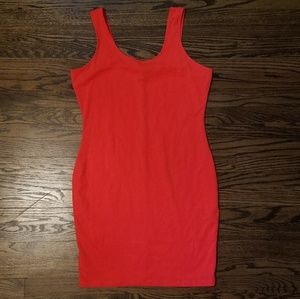 Plus size Sleeveless Orange Bodycon Dress